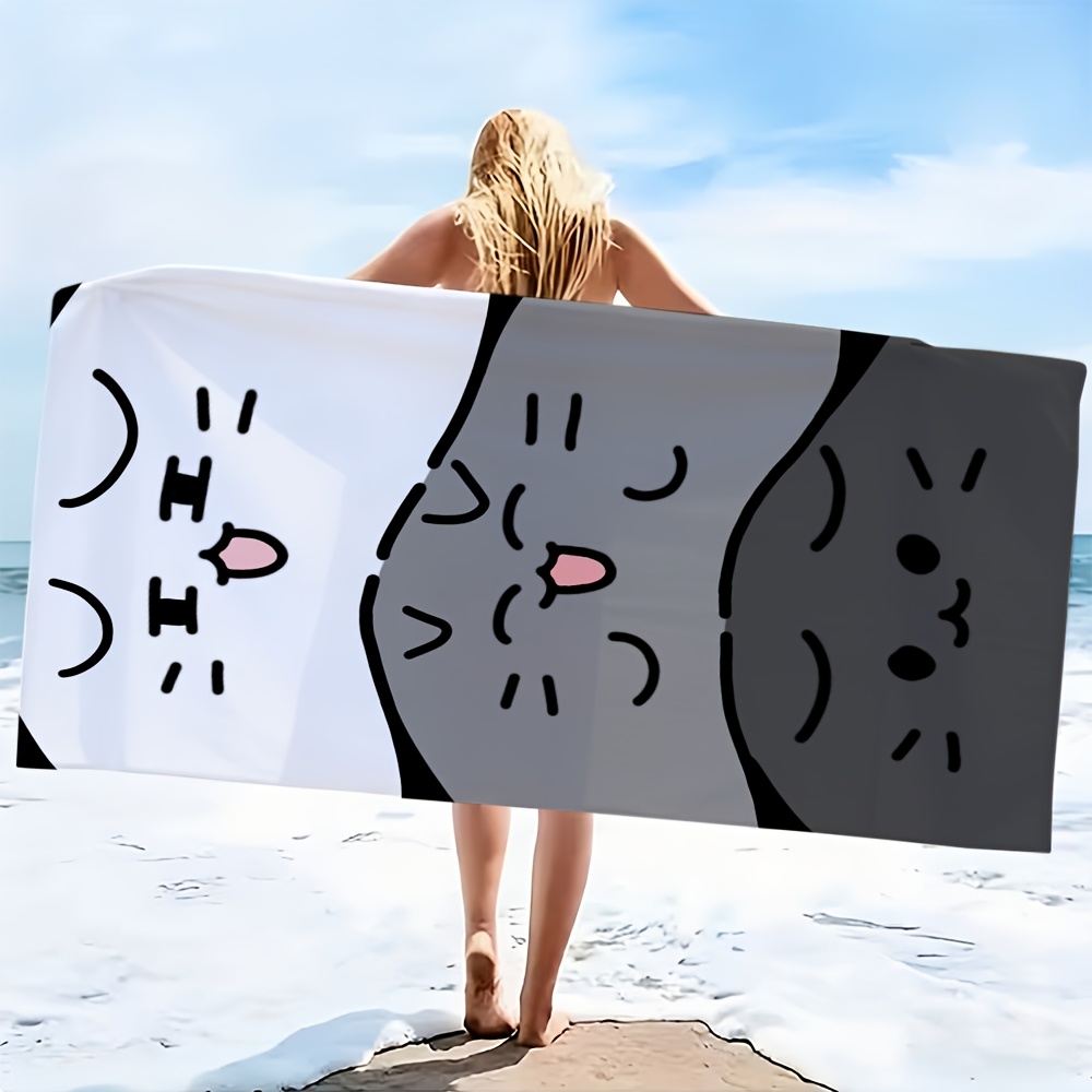Spa Wellness Hotel - Ästhetische minimalistische Katzen-Badekuscheldecke für Spa-Wellness, Badezimmerdekoration,